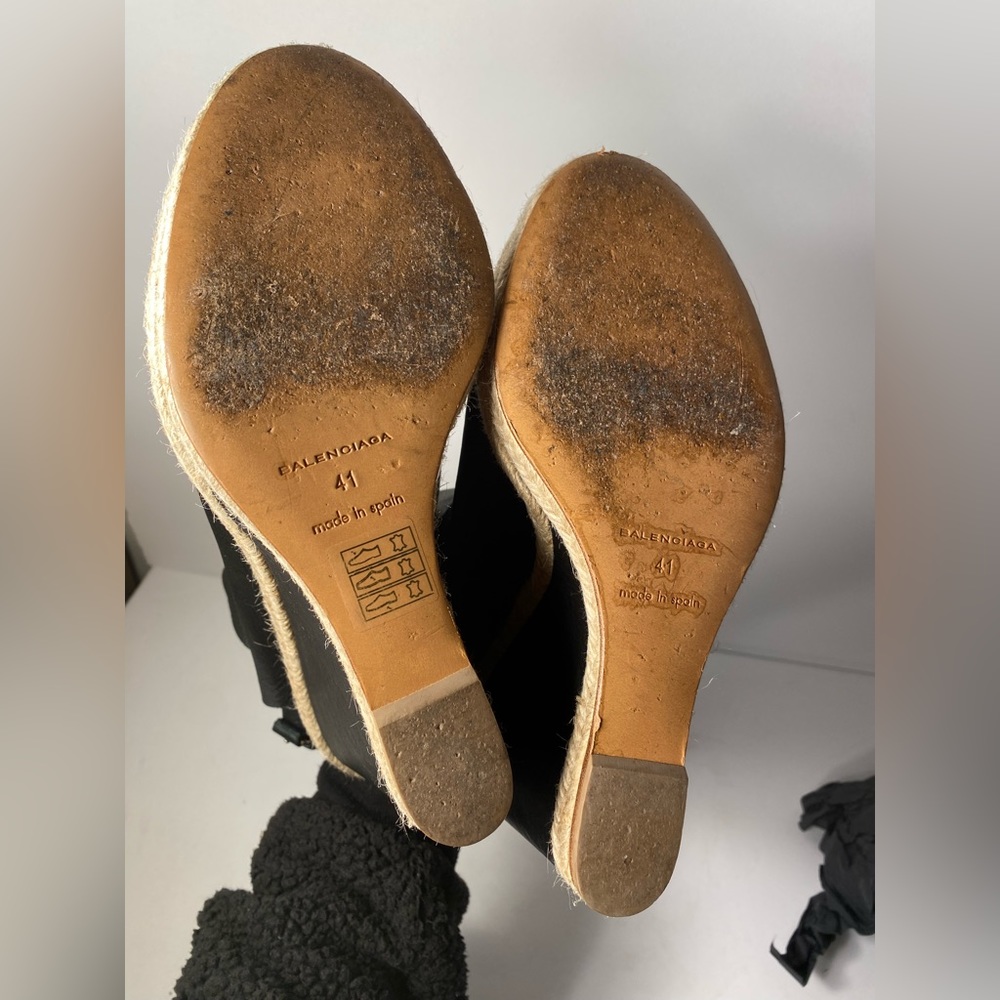 Balenciaga glove wedge espadrille sandals heels black 41 - Picture 9 of 11
